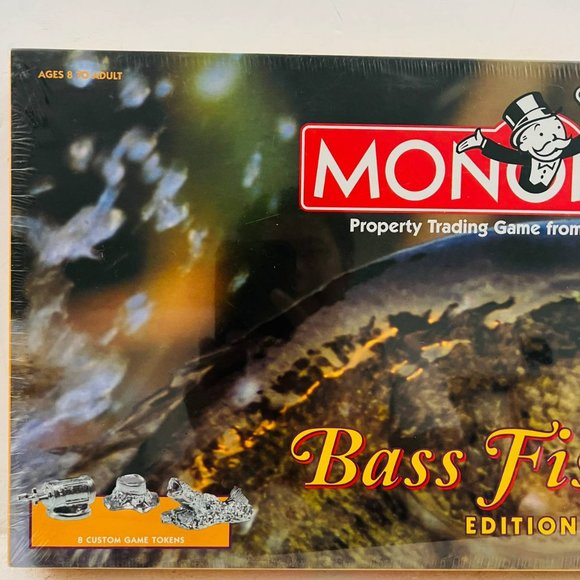 Vintage Monopoly Bass Fishing Edition Board Game 1998 Hasbro USAopoly New Sealed - Picture 2 of 7